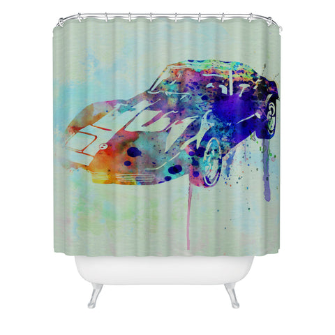 Naxart Corvette Watercolor Shower Curtain