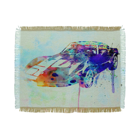 Naxart Corvette Watercolor Throw Blanket