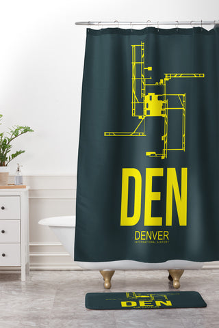Naxart DEN Denver Poster 1 Shower Curtain And Mat