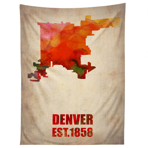 Naxart Denver Watercolor Map Tapestry