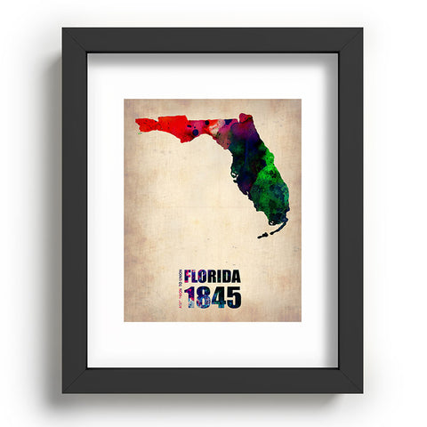 Naxart Florida Watercolor Map Recessed Framing Rectangle