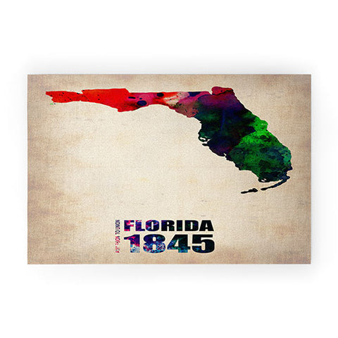 Naxart Florida Watercolor Map Welcome Mat