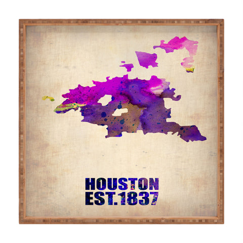 Naxart Houston Watercolor Map Square Tray