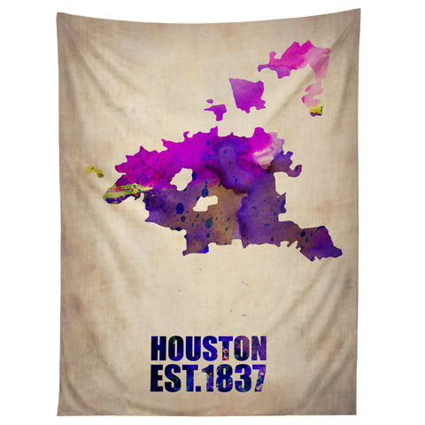 Naxart Houston Watercolor Map Tapestry