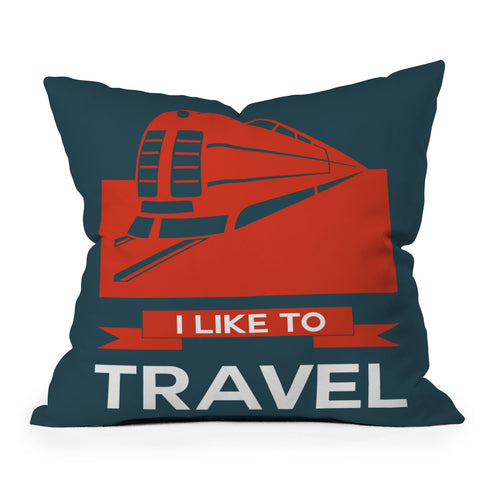 Naxart I Like To Travel 3 Throw Pillow