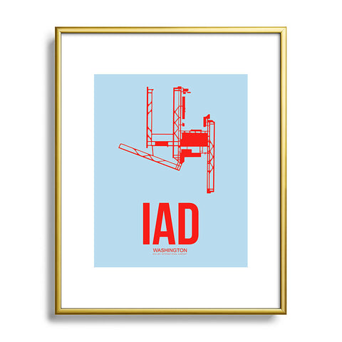 Naxart IAD Washington DC Poster Metal Framed Art Print