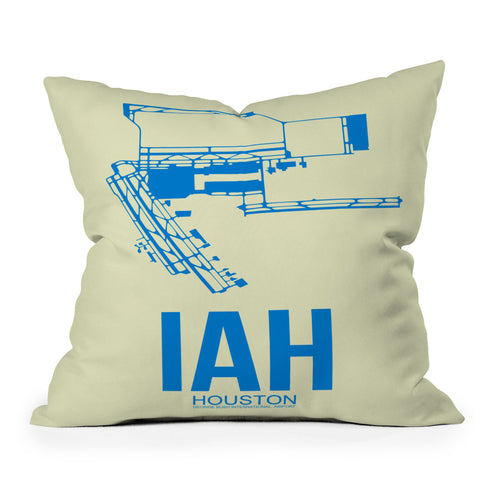 Naxart IAH Houston Poster Throw Pillow