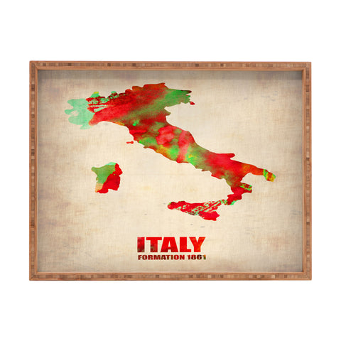 Naxart Italy Watercolor Map Rectangular Tray