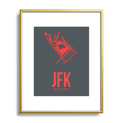 Naxart JFK New York Poster 2 Metal Framed Art Print