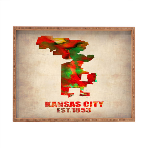 Naxart Kansas City Watercolor Map Rectangular Tray