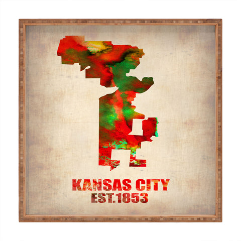 Naxart Kansas City Watercolor Map Square Tray