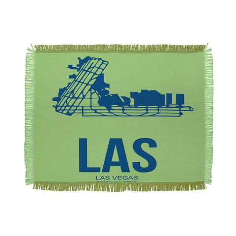 Naxart LAS Las Vegas Poster Throw Blanket