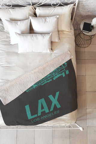 Naxart LAX Los Angeles Poster 2 Fleece Throw Blanket
