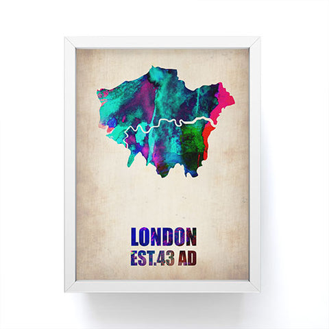 Naxart London Watercolor Map 2 Framed Mini Art Print