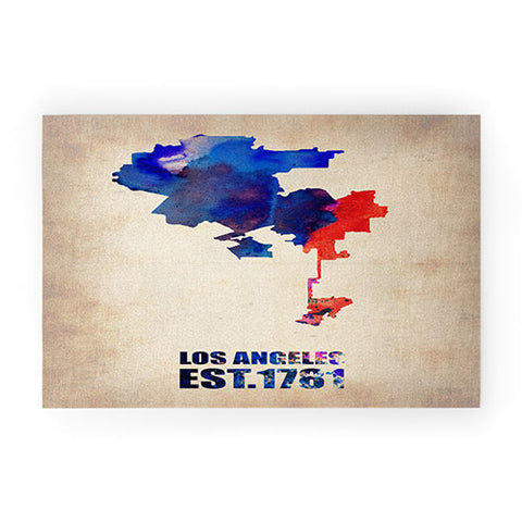 Naxart Los Angeles Watercolor Map 1 Welcome Mat