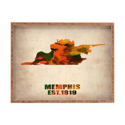 Naxart Memphis Watercolor Map Rectangular Tray