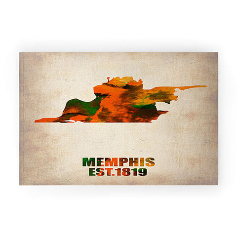 Naxart Memphis Watercolor Map Welcome Mat