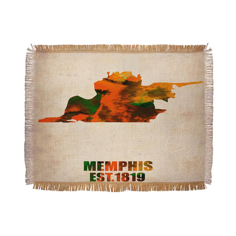Naxart Memphis Watercolor Map Throw Blanket