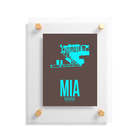 Naxart MIA Miami Poster 2 Floating Acrylic Print