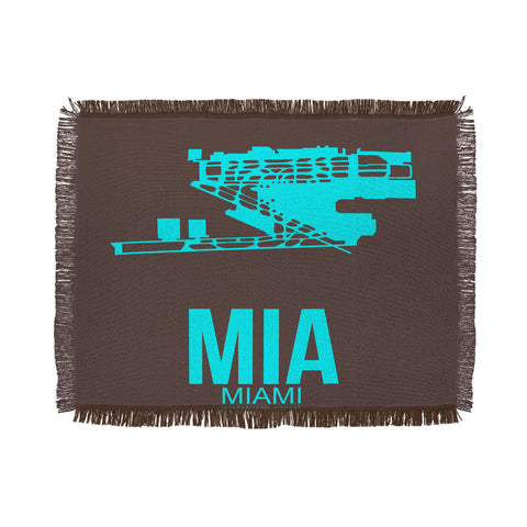 Naxart MIA Miami Poster 2 Throw Blanket