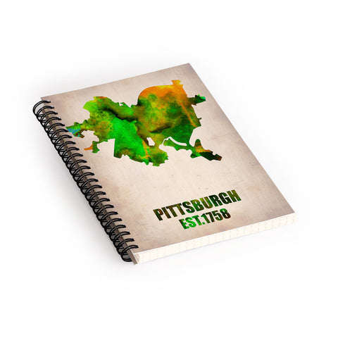 Naxart Pittsburgh Watercolor Map Spiral Notebook