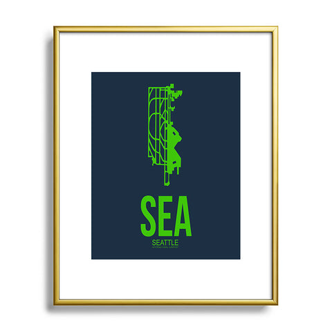 Naxart SEA Seattle Poster 2 Metal Framed Art Print
