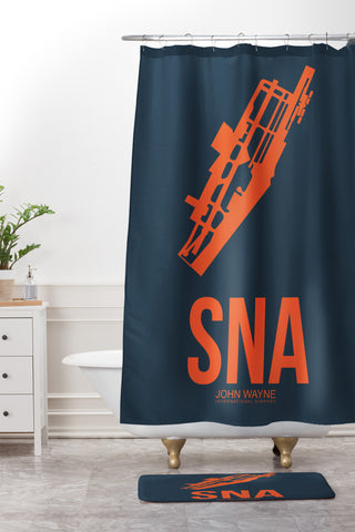 Naxart SNA Orange County Poster Shower Curtain And Mat