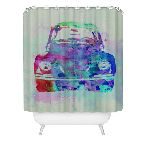 Naxart VW Beetle Watercolor 2 Shower Curtain