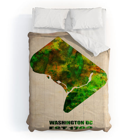 Naxart Washington DC Watercolor Map Comforter