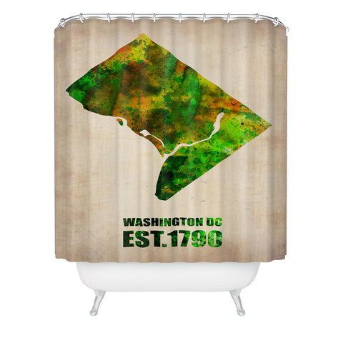 Naxart Washington DC Watercolor Map Shower Curtain
