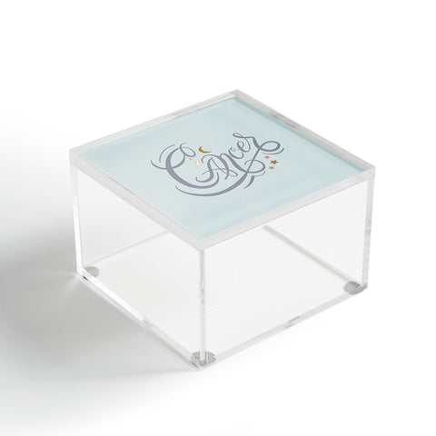 Nelvis Valenzuela Cancer Zodiac Script lettering Acrylic Box