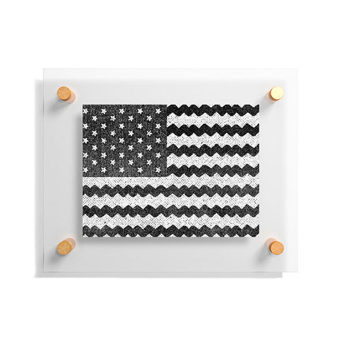 Nick Nelson Black and White Zig Zag Flag Floating Acrylic Print