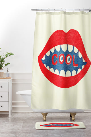 Nick Nelson COOL MOUTH Shower Curtain And Mat