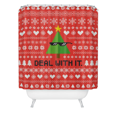 Nick Nelson DEAL WITH CHRISTMAS Shower Curtain