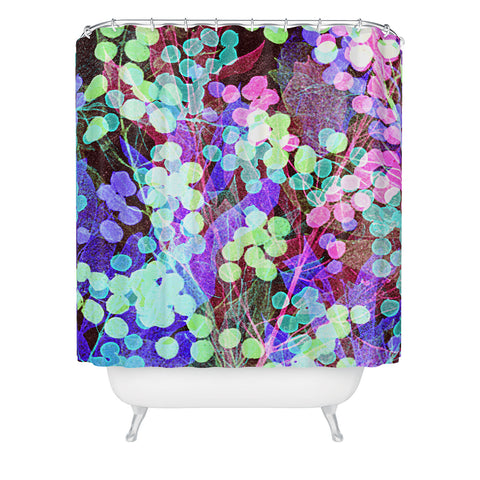 Nick Nelson Dots And Leaves Shower Curtain