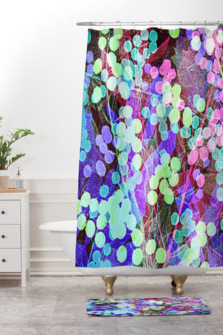 Nick Nelson Dots And Leaves Shower Curtain And Mat