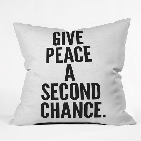 Nick Nelson Give Peace A Second Chance Outdoor Throw Pillow