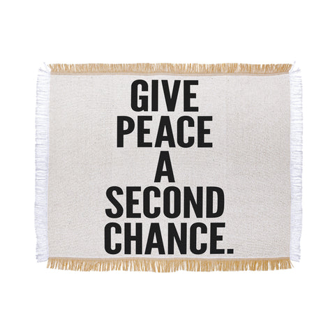 Nick Nelson Give Peace A Second Chance Throw Blanket