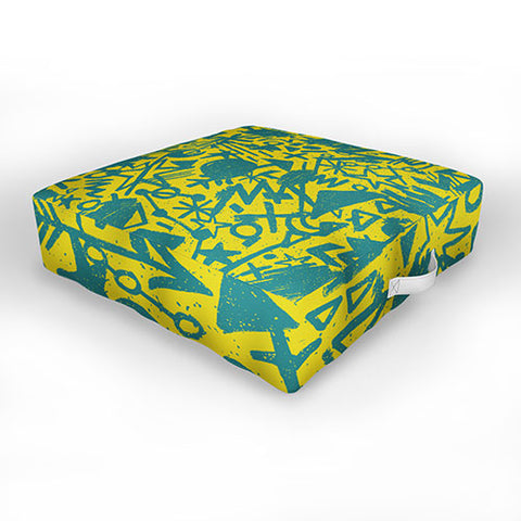Nick Nelson Gold Synapses Outdoor Floor Cushion