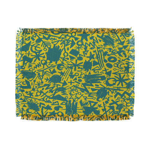 Nick Nelson Gold Synapses Throw Blanket