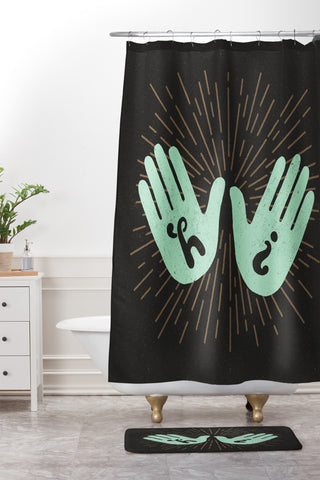 Nick Nelson Hi Fives Shower Curtain And Mat