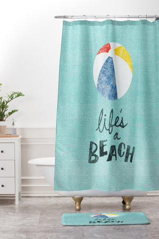 Nick Nelson Lifes A Beach Shower Curtain And Mat