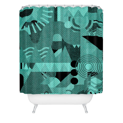 Nick Nelson Lost Frequencies In Mint Shower Curtain