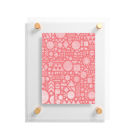 Nick Nelson Modern Elements In Bubble Gum Floating Acrylic Print