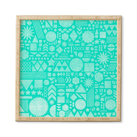 Nick Nelson Modern Elements In Turquoise Framed Wall Art