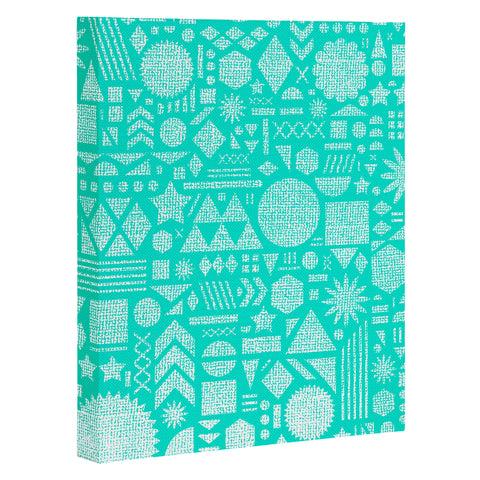 Nick Nelson Modern Elements In Turquoise Art Canvas