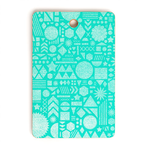 Nick Nelson Modern Elements In Turquoise Cutting Board Rectangle