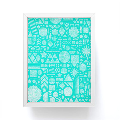Nick Nelson Modern Elements In Turquoise Framed Mini Art Print