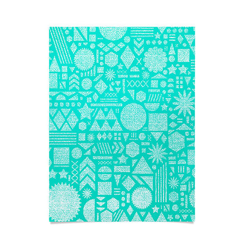 Nick Nelson Modern Elements In Turquoise Poster