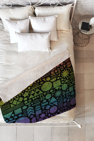 Nick Nelson Modern Elements With Spectrum Fleece Throw Blanket